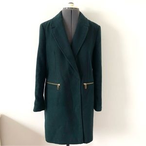 Topshop deep emerald green coat sz US 4